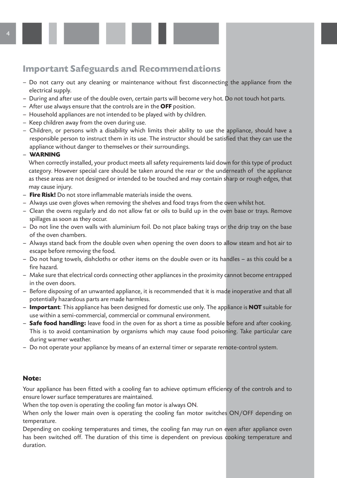 CDA 11Z6 manual Important Safeguards and Recommendations,  Warning 